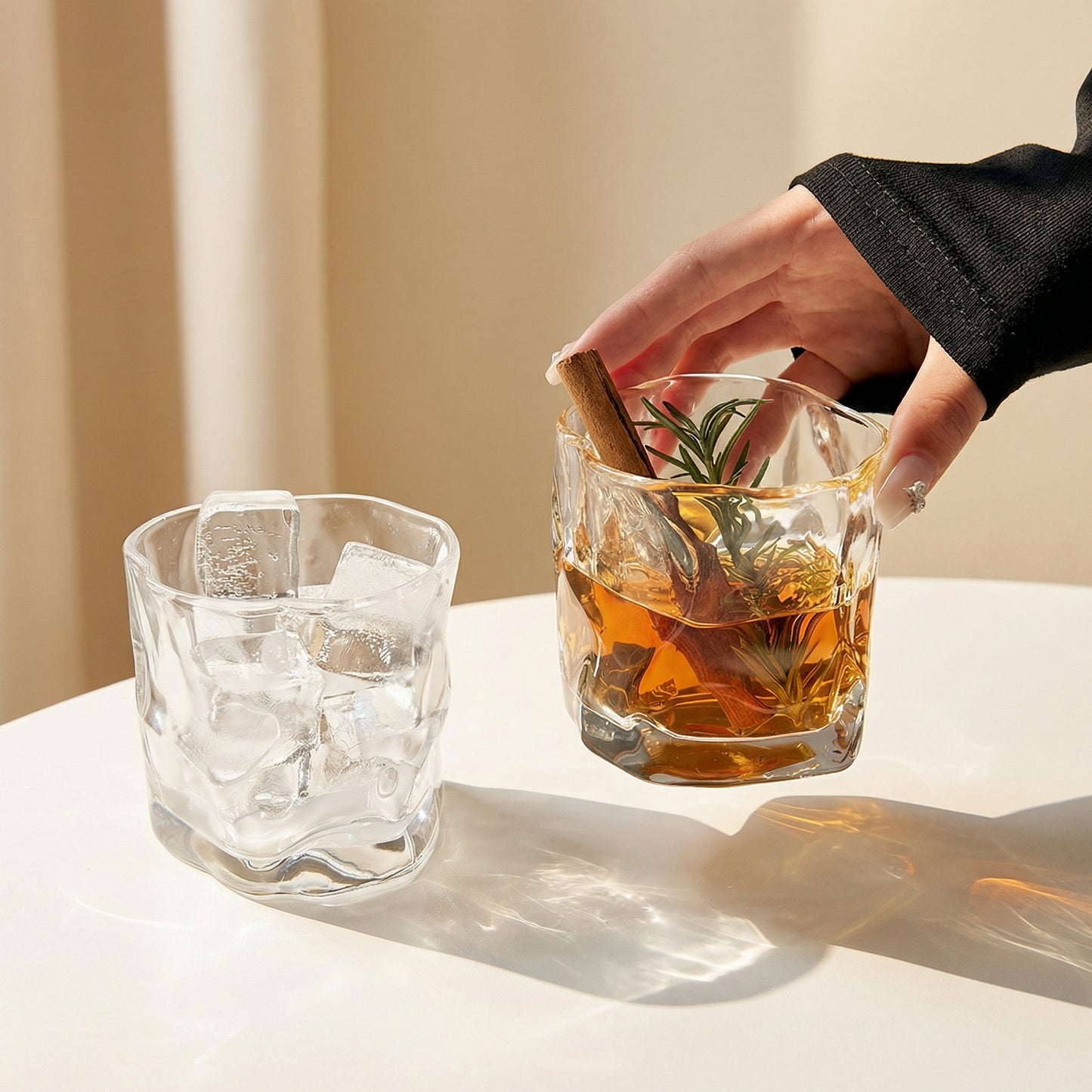 Vintage Ripple Whiskey Glass