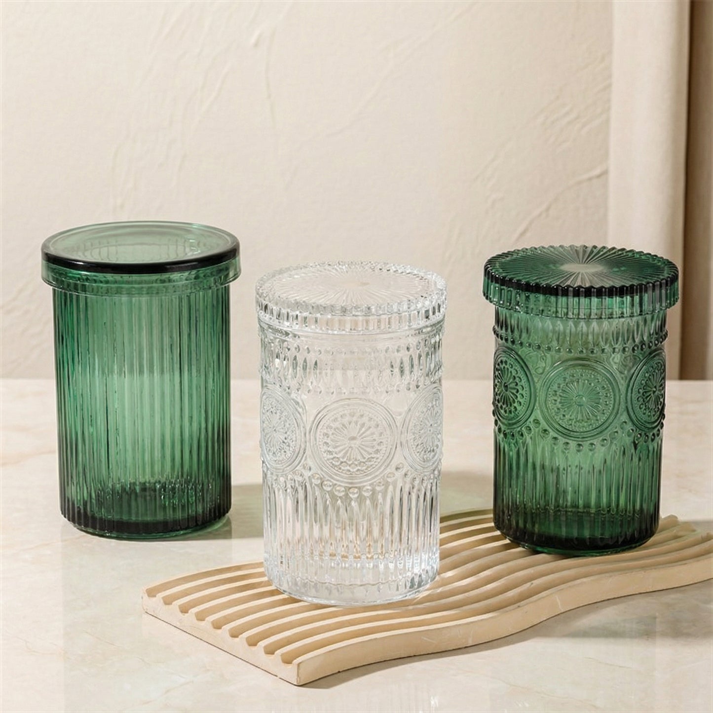 Embossed Glass Tumbler